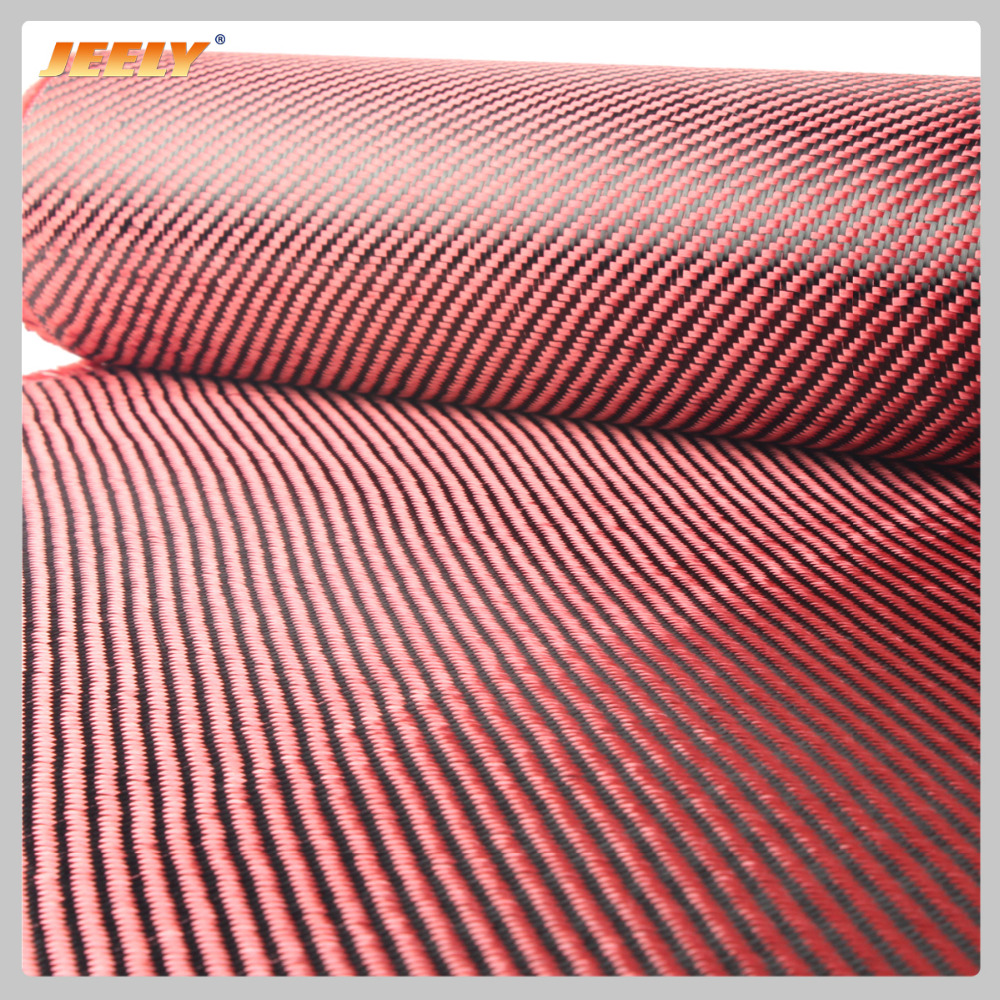 芳纶 1500D 碳 3K 纤维混合织物芳纶碳纱斜纹编织布 195g/m2